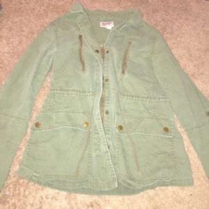 Army green jean jacket
